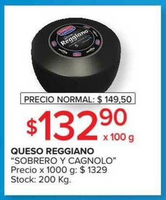 Carrefour Market Queso Reggiano Sobrero Y Cagnolo x 100g oferta