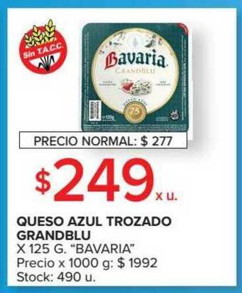 Carrefour Market Queso Azul Trozado Grandblu x 125g oferta