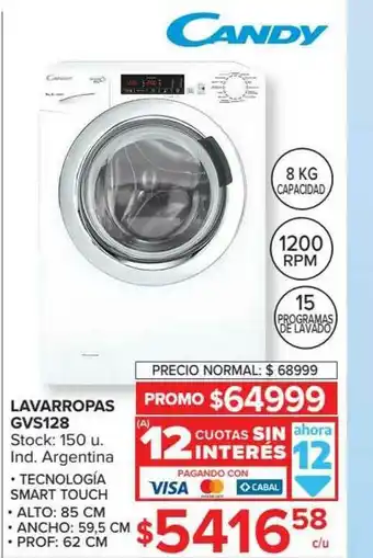 Carrefour Lavarropas Gvs128 Candy oferta