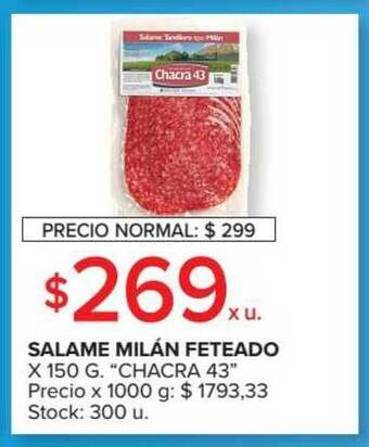 Carrefour Salame Milán Feteado x 150g oferta