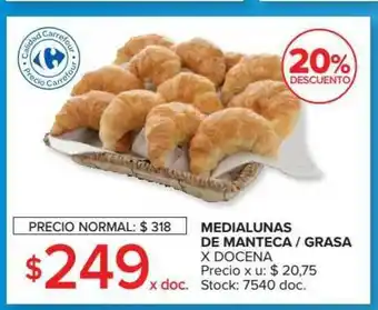 Carrefour Medialunas De Manteca Grasa Docena 20% Descuento oferta