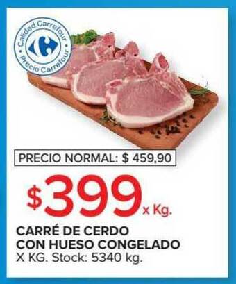 Carrefour Carré De Cerdo Con Hueso Congelado oferta