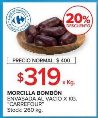 Carrefour Morcilla Bombón Envasada Al Vacío oferta