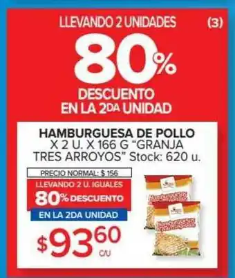 Carrefour Hamburguesa De Pollo x 2 x 166g oferta