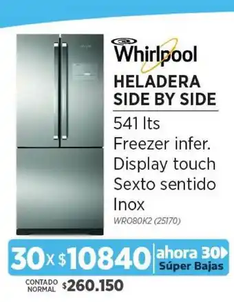 Genesio Hogar Whirlpool Heladera Side By Side oferta