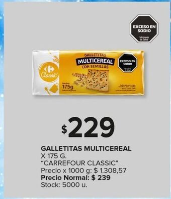 Carrefour Maxi Galletas multicereal carrefour x 175g oferta
