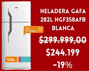Naldo Lombardi HELADERA GAFA 282L HGF358AFB BLANCA oferta