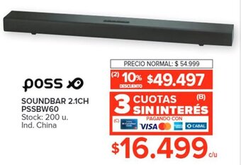 Carrefour poss SOUNDBAR 2.1CH PSSBW60 oferta