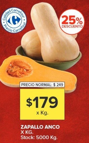 Carrefour ZAPALLO ANCO X KG oferta