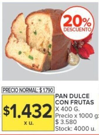 Carrefour PAN DULCE CON FRUTAS X 400G oferta