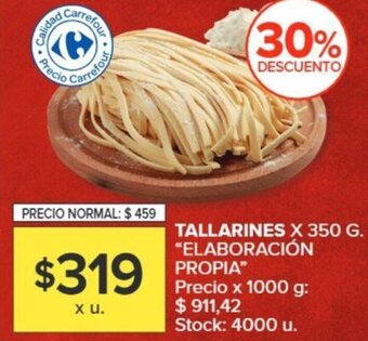 Carrefour TALLARINES X 350 G oferta