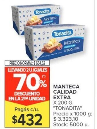Carrefour MANTECA CALIDAD EXTRA X 200 G oferta
