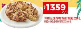 Supermercados DIA TORTILLA DE PAPAS SMART MENU X 300 G oferta