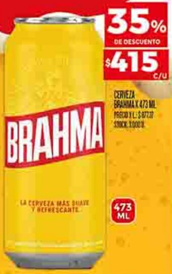 Supermercados DIA CERVEZA BRAHMA X 473ML oferta