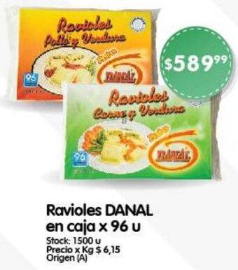 Supermercados Buenos Días Ravioles DANAL en caja x 96 u oferta