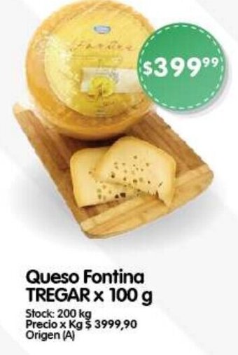 Supermercados Buenos Días TREGAR Queso Fontina x 100 g oferta