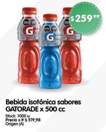 Supermercados Buenos Días GATORADE Bebida isotónica sabores x 500 cc oferta