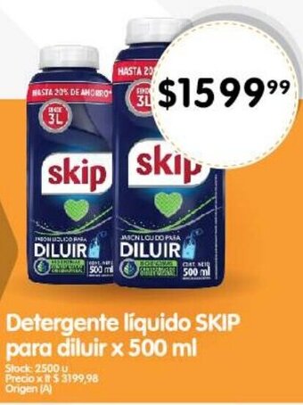 Supermercados Buenos Días SKIP Detergente líquido para diluir x 500 ml oferta