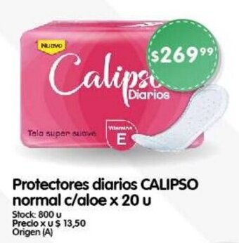 Supermercados Buenos Días Protectores diarios CALIPSO normal c/aloe x 20 u oferta