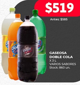 Supermercados Tadicor GASEOSA DOBLE COLA X 3L oferta