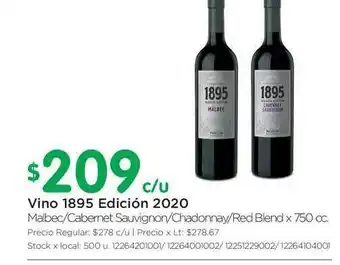 Jumbo 1895 Edición 2020 Vino 750cc oferta