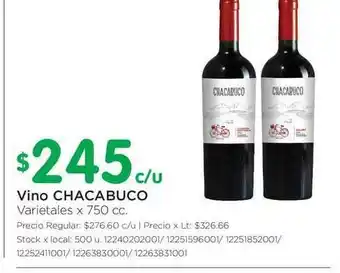 Jumbo Chacabuco Vino 750cc oferta