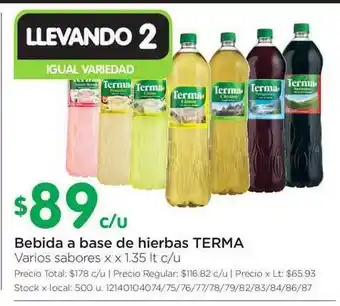 Jumbo Terma Bebida a base de Hierbas 1.35 lt c/u oferta