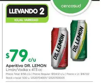Jumbo Dr. Lemon Aperitivo 473cc oferta