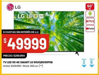 Changomas Tv led 50 4k smart lg 50uq8050psb oferta