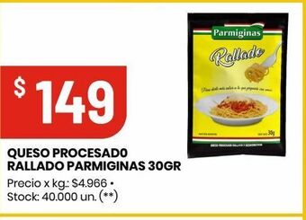 Changomas Queso procesad0 rallado parmiginas 30gr oferta