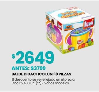 Changomas Balde didactico luni 18 piezas oferta
