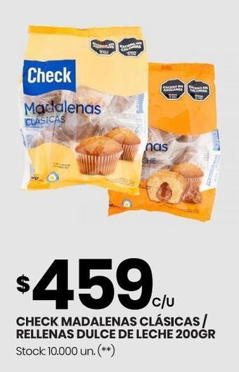 Changomas Cxheck madalenas clásicas/rellenas dulce de leche 200gr oferta