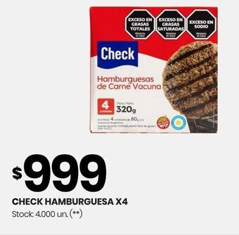 Changomas Check hamburguesa x 4 oferta