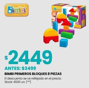 Changomas Bimbi primeros bloques 8 piezas oferta
