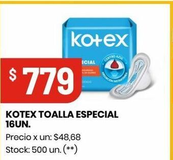 Changomas Kotex toalla especial 16un oferta
