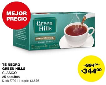 Atomo Conviene TÉ NEGRO GREEN HILLS CLÁSICO 25 saquitos oferta
