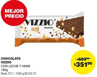Atomo Conviene CHOCOLATE VIZZIO CON LECHE Y MANÍ 165g oferta