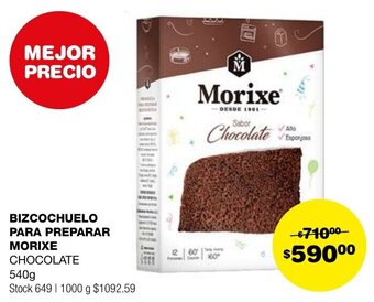 Atomo Conviene BIZCOCHUELO PARA PREPARAR MORIXE CHOCOLATE 540g oferta