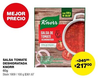 Atomo Conviene Knorr SALSA DE TOMATE DESHIDRATADA 60g oferta