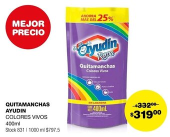 Atomo Conviene QUITAMANCHAS AYUDIN COLORES VIVOS 400ml oferta