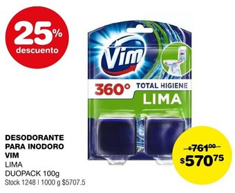 Atomo Conviene DESODORANTE PARA INODORO VIM LIMA DUOPACK 100g oferta