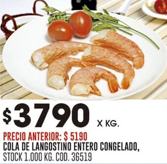 Coto COLA DE LANGOSTINO ENTERO CONGELADO oferta