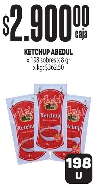 Makro KETCHUP ABEDUL x 198 sobres x 8 gr oferta