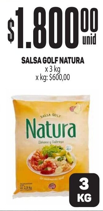 Makro SALSA GOLF NATURA x 3 kg oferta