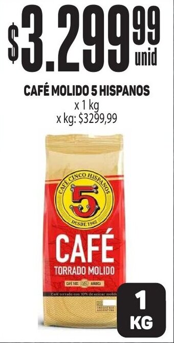 Makro CAFÉ MOLIDO 5 HISPANOS x 1kg oferta