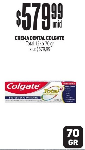 Makro CREMA DENTAL COLGATE Total 12 x 70 gr oferta