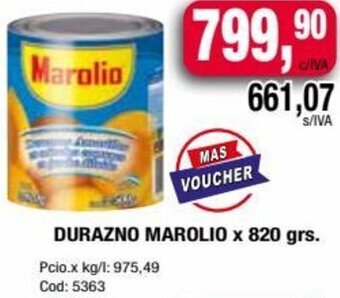 Maxiconsumo DURAZNO MAROLIO x 820 grs oferta