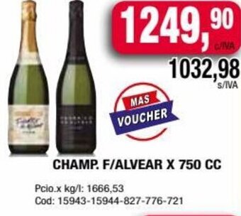 Maxiconsumo CHAMP. F/ALVEAR X 750 CC oferta