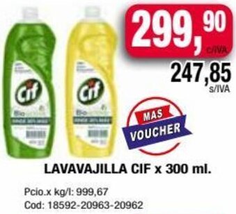 Maxiconsumo LAVAVAJILLA CIF x 300 ml oferta