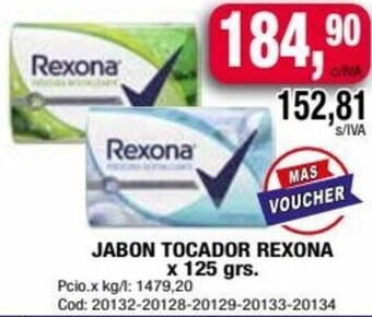 Maxiconsumo JABON TOCADOR REXONA x 125 grs oferta